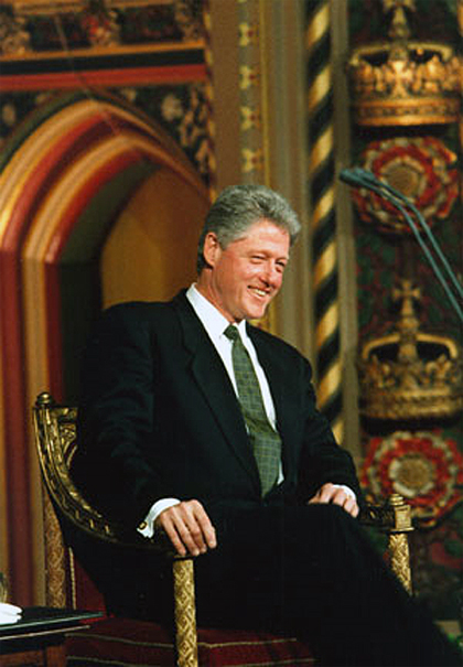 William J. Clinton at the Parliament in London, United Kingdom, November 29 [1995]. Source: Public Papers of the Presidents of the United States Photographic Portfolio--1995 Vol. II