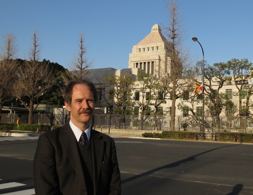 John Gomez, Chairman of Kizuna Child-Parent Reunion systematically attending Diet session meetings and talks.