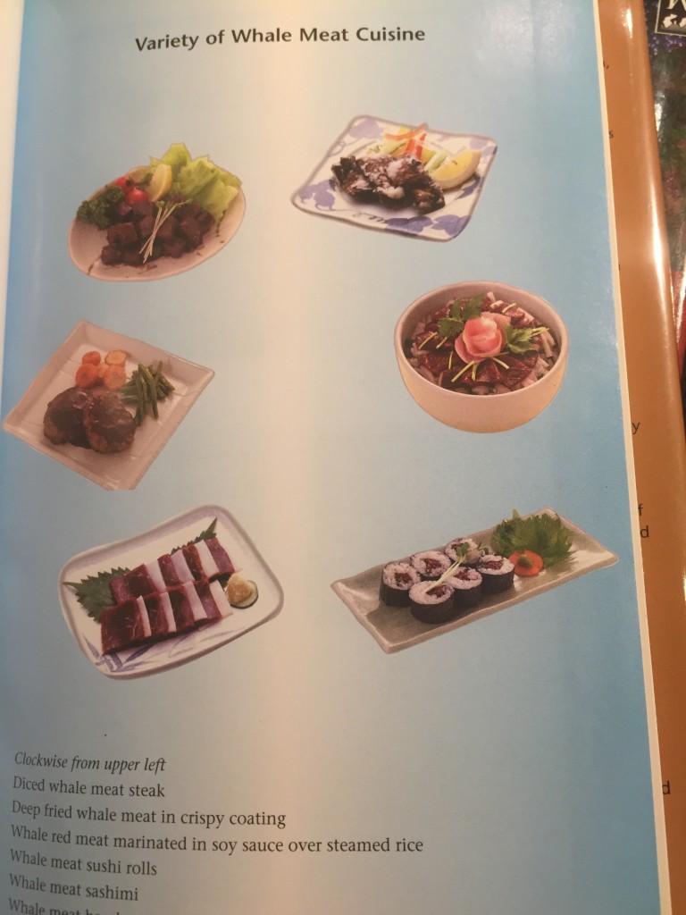 Komatsu's "The History and Science of Whales" shows you the typical Japanese whale dishes.